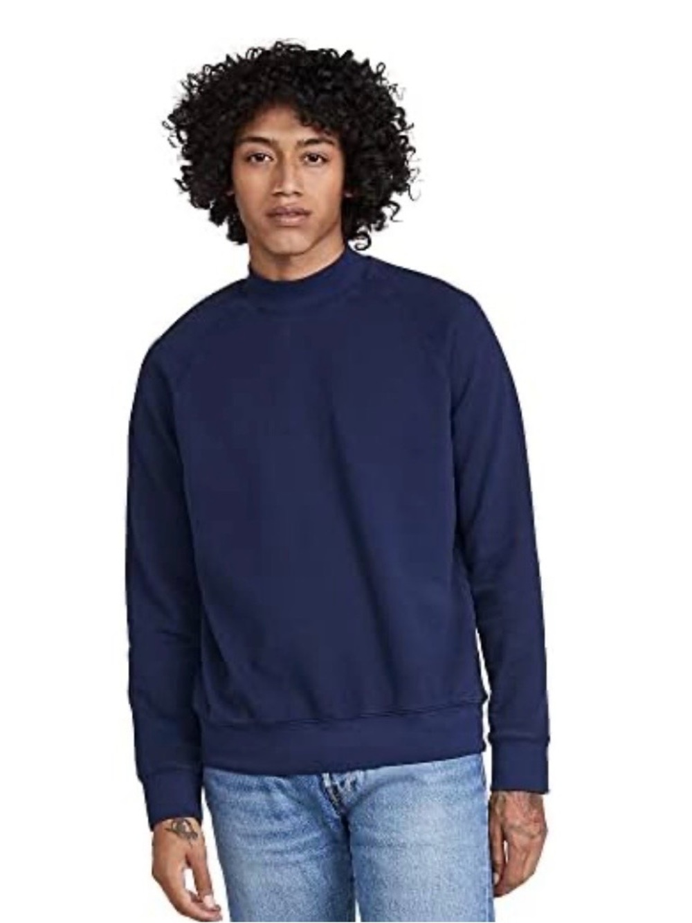 Club Monaco 100% cotton Navy Mock-Neck Sweatshirt, washed but not worn